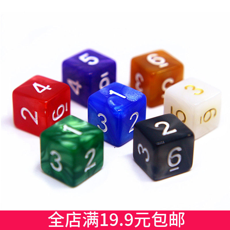6 faces Digital color Math Teaching Aids Color Griddle Desktop Gaming Nightclub Dice Sleepwalking Toy Accessories