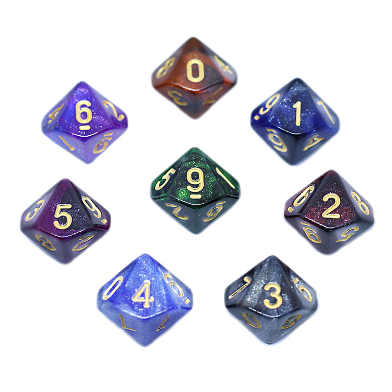 Starry sky ten sides 0-9 digital dice early education teaching aids sieve table game 10 sides dice toy board game accessories