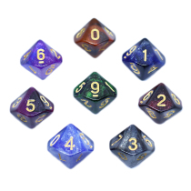 Starry sky ten-faced 0-9 digital dice early education teaching aids sieve table top game 10-sided color toy board game accessories