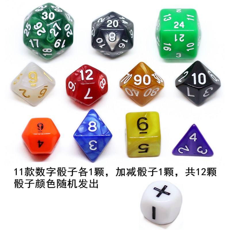 Multi-sided digital dice teaching aids 4 6 8 10 12 20 30 side sieve game color sub board game accessories