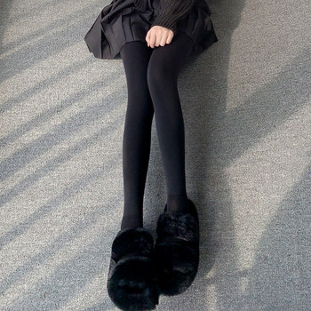 Girls' Black Leggings and Pantyhose with a High-End Feel, Versatile and Slimming, New Autumn and Winter Style, Fleece-Lined and Thickened Black Stockings