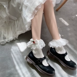 Милые японские кружевные носки, клубника, милая студенческая юбка в складку, стиль Лолита, кружевное платье