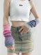 Gradient color hand sleeves girls fashion retro gray knitted warm versatile arm covers jk girls college style gloves