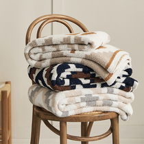 Nordic style soft waxy knitted blanket single shawl blanket sofa blanket blanket thickened air-conditioning blanket nap small blanket