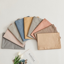 Thickened cotton brushed pillowcase single household cotton pillowcase 48cmx74cm a pair of solid color pillowcases
