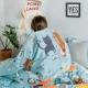 ins gia đình cartoon bốn bông giường bông đúp 1.8m 1.5m tươi ba mảnh vải quilt - Bộ đồ giường bốn mảnh