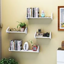 Non-perforated wall storage rack living room TV wall decoration simple bookshelf partition wall bedroom storage rack