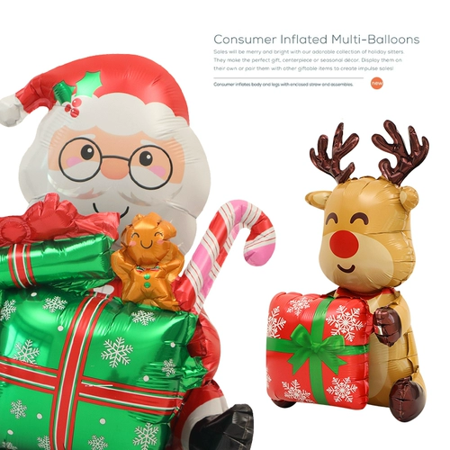 Рождественская трехмерная игрушка, мультяшный воздушный шар, в 4d формате