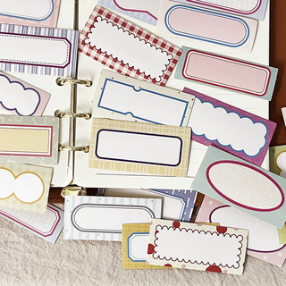 Sandra notebook sticker title label color strip