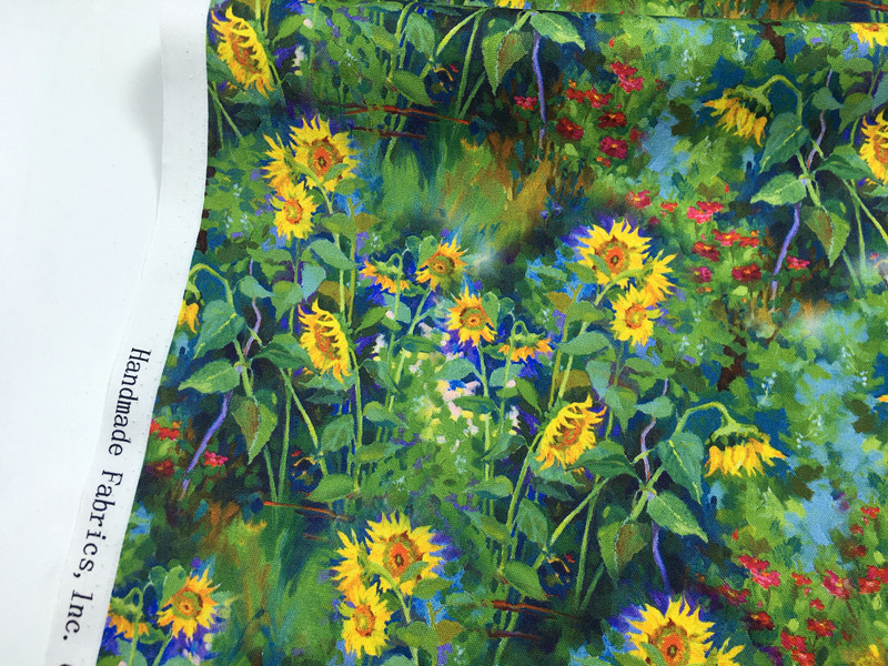 Sunflower Sea Digital Printing Cotton DIY Handmade Kidsren's Dress Patchwork Gold Bag Hairband Curtain