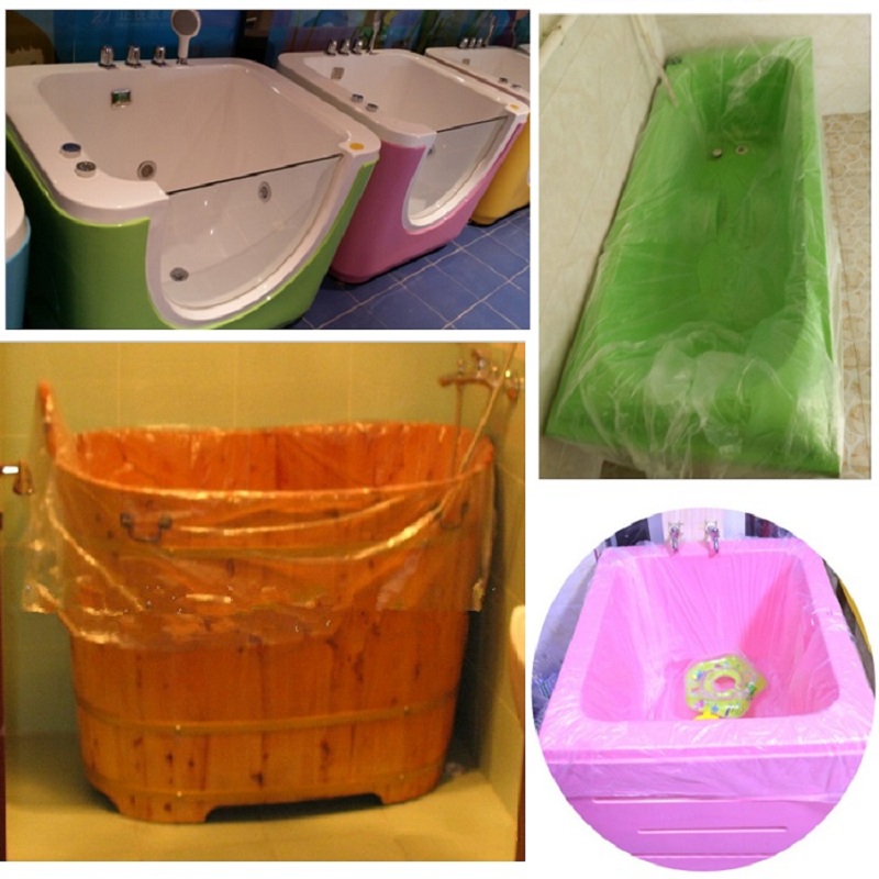 Thickened disposable bath bag Plastic bag bath bag Wooden bucket bag Baby swimming pool bag Bathtub film cover bath bag