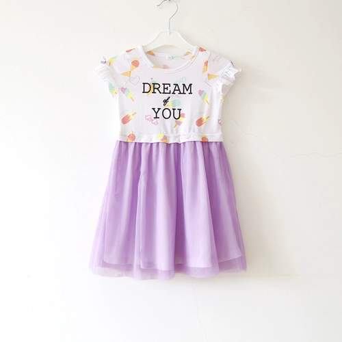 Платье с коротким рукавом, летняя юбка на девочку для отдыха, в цветочек, А-силуэт