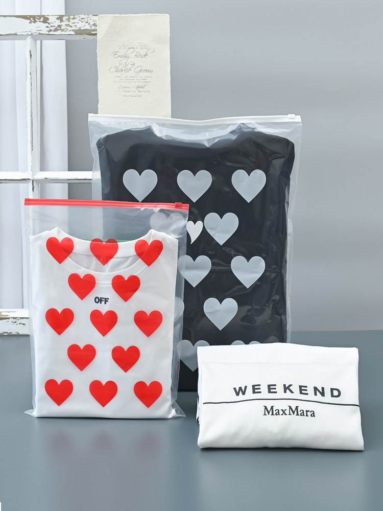 Clothing transparent zipper zipper packaging bag plastic pe packing clothes self-sealing T-shirt gift sealing bag custom LOGO