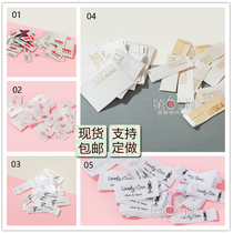 Cloth label customization Clothing trademark spot Collar label spot Custom-made hang tag Collar label custom-made childrens clothing collar label