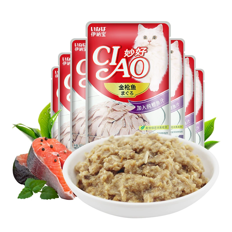 Inabao Miaohao INABA Cat Wet Pack 60g / Pack Tuna Marine Fish Series Cat Fresh Meat Wet Food Pack Đồ ăn nhẹ - Đồ ăn nhẹ cho mèo