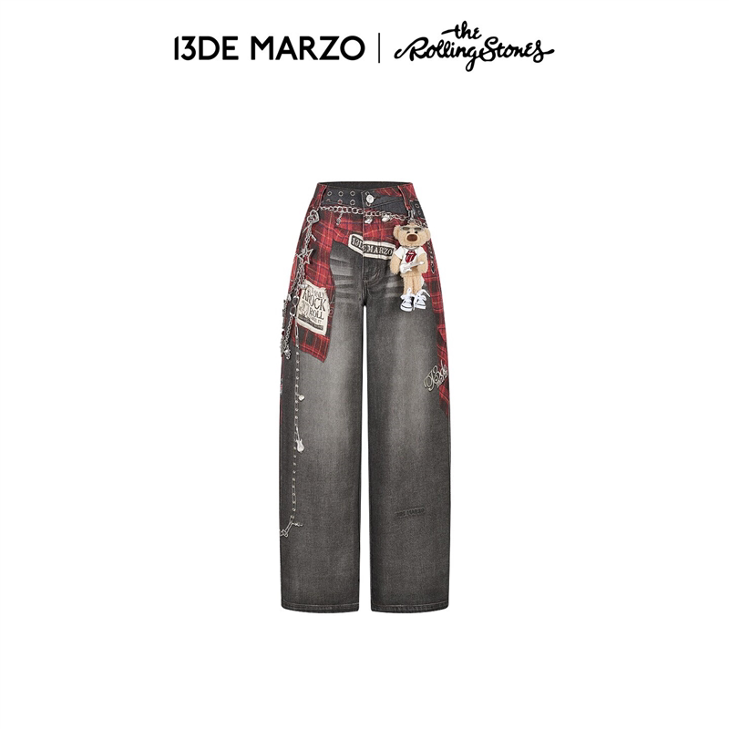13De March X the Rolling Stones Collaboration Series 2026 Autumn/Winter New Printed Shirt and Vintage Jeans