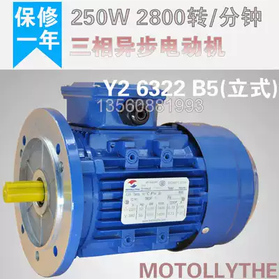 MOTOLLYTHE YS6322 three-phase asynchronous motor 250W 2800-turn aluminum shell all copper motor