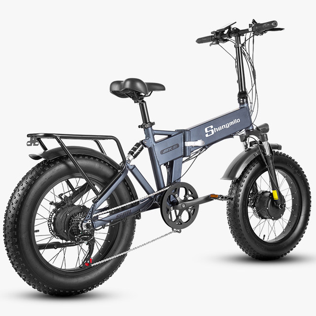 Off-road 20-inch ເຄື່ອງຈັກໄຟຟ້າ 20-inch folding bicycle dual-drive 2000W ຫມໍ້ໄຟລົດຖີບພູເຂົາສໍາລັບຜູ້ໃຫຍ່