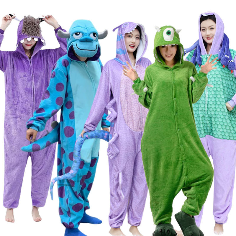 Men's and Women's Party Performance Costume, Sullivan the Monster from Monsters, Inc., Abu Big-Eyed Character Jumpsuit Performance Outfit