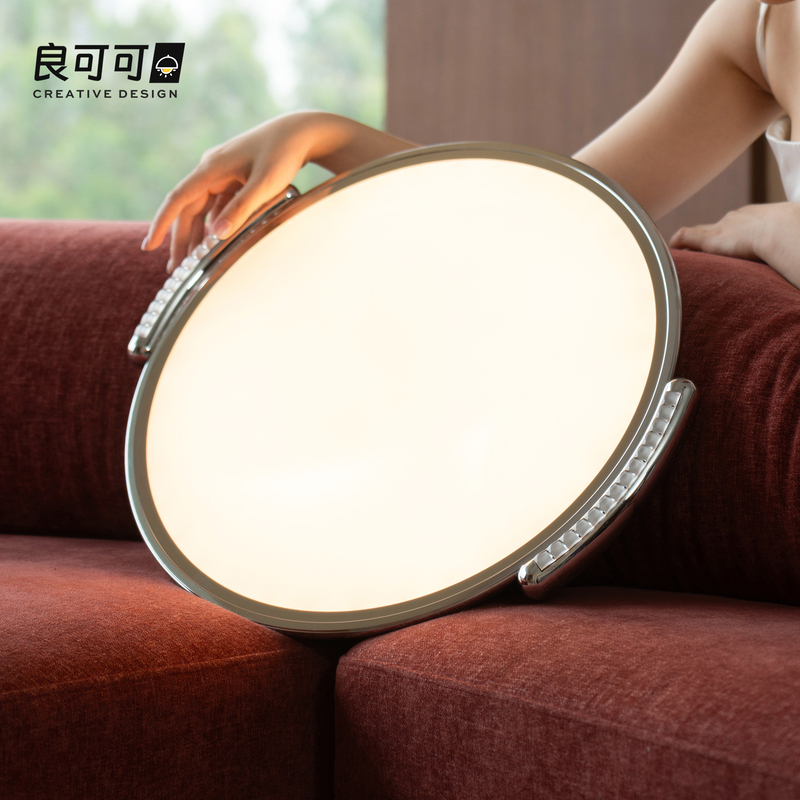 Liangkeke Square Bedroom Round Ceiling Lamp Bauhaus Modern Light Luxury Ultra-Thin Lamp Eye Protection Master Bedroom Study Lighting Fixtures