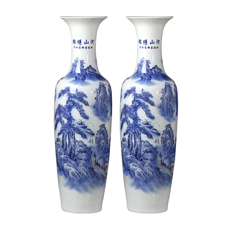 Jingdezhen ceramic archaize hotel lobby for the opening of large vase of blue and white porcelain gifts large adornment furnishing articles