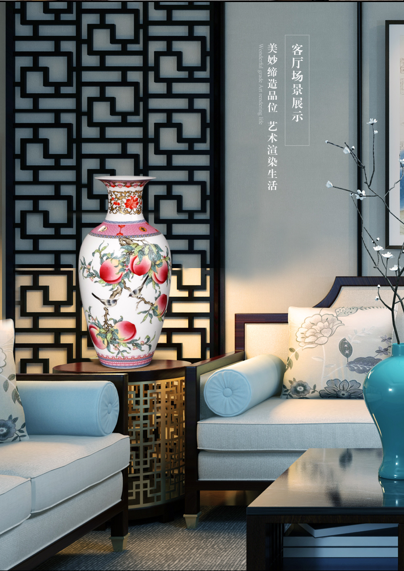 Archaize of jingdezhen ceramics powder enamel vase furnishing articles of Chinese style living room home flower arrangement of TV ark, wine accessories