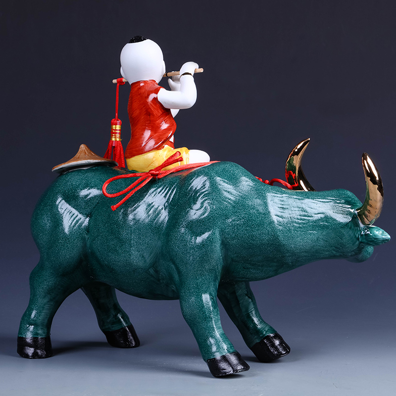 Jingdezhen ceramics furnishing articles home wine TV ark adornment of I sitting room boy ride to arts and crafts