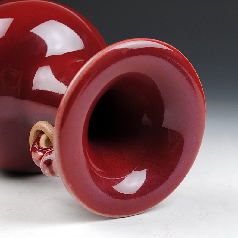 Ruby red vase furnishing articles archaize jun porcelain of jingdezhen ceramics handicraft Chinese rich ancient frame TV ark, adornment