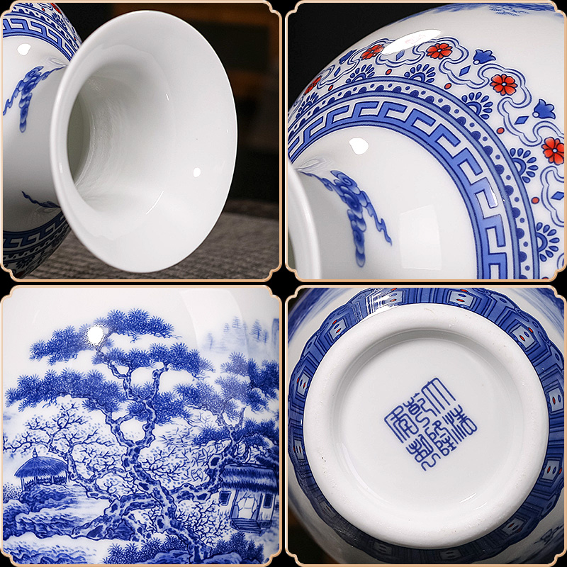 Jingdezhen blue and white porcelain vase furnishing articles of new Chinese style restoring ancient ways is the sitting room of household ceramics archaized decorations arts and crafts