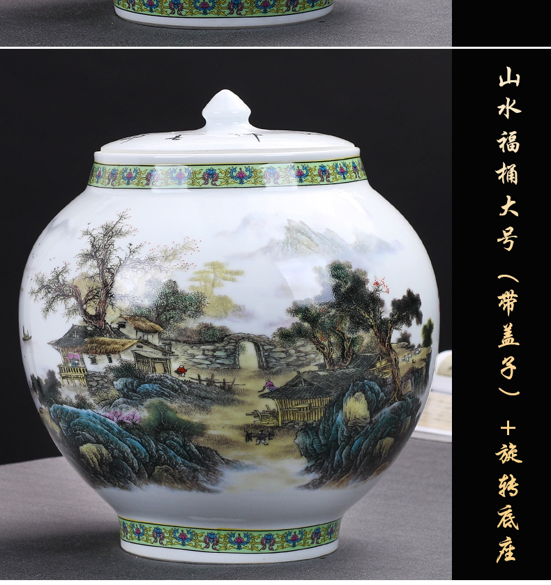 Jingdezhen ceramics archaize storage tank by the ancient philosophers figure vase large Chinese style living room TV ark adornment furnishing articles