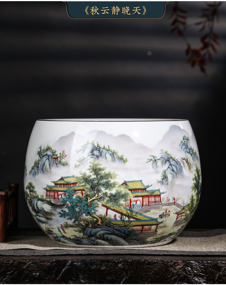 Jingdezhen ceramic cornucopia home furnishing articles lucky new Chinese style household aquarium hydroponic and the sitting room porch decoration