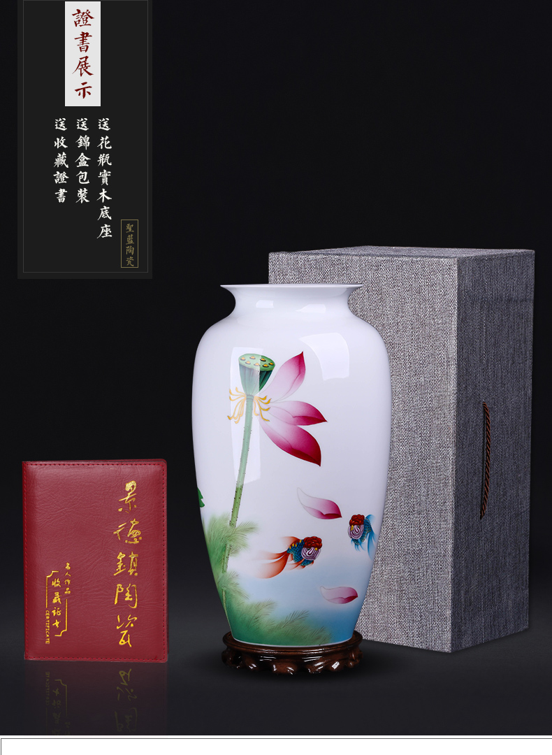 Jingdezhen ceramics famous hand - made vases furnishing articles sitting room TV ark, decoration of Chinese style household arranging flowers