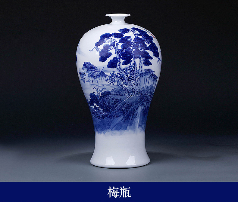 The Master of jingdezhen ceramics hand - made furnishing articles new Chinese blue and white porcelain vase sitting room porch decorations arts and crafts