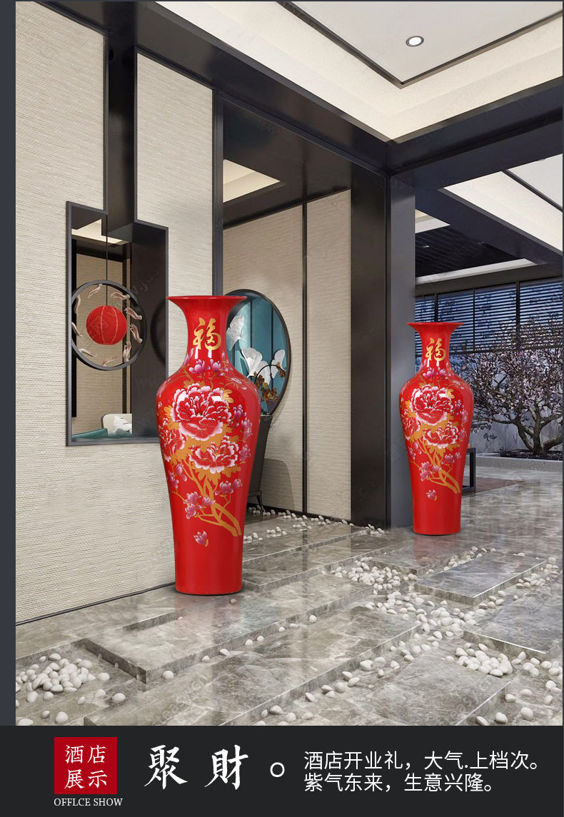 Jingdezhen ceramics vase of large sitting room of the new Chinese style household TV ark hotel opening gifts