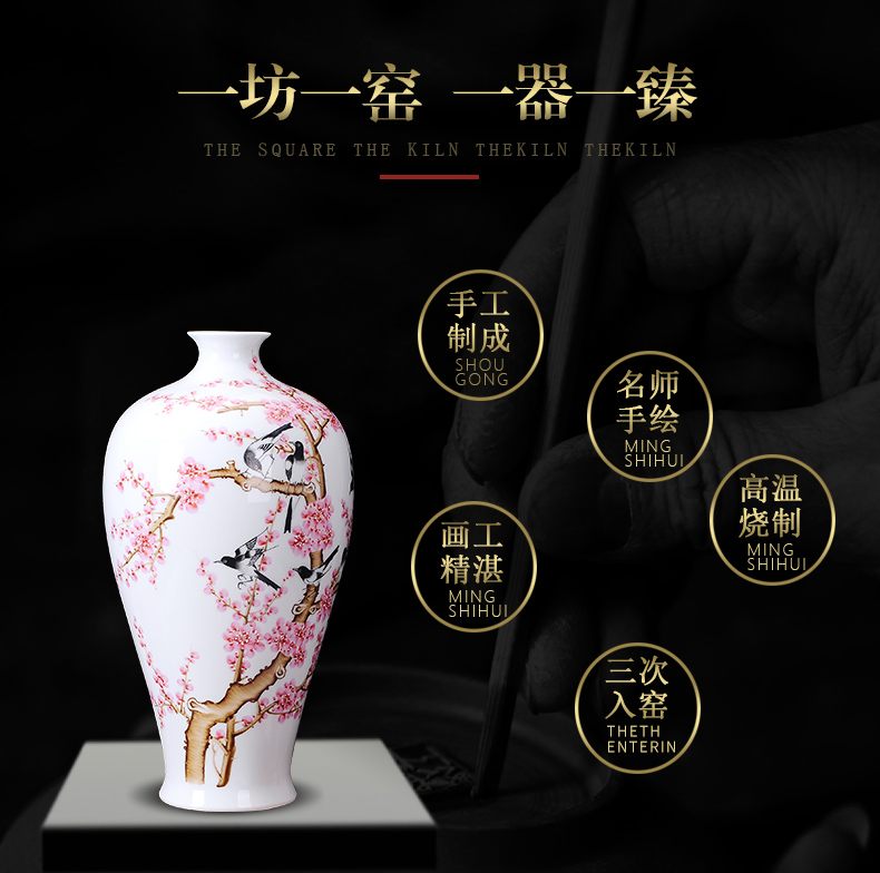 Jingdezhen ceramics famous hand - made beaming vases, flower arranging Chinese style living room home furnishing articles