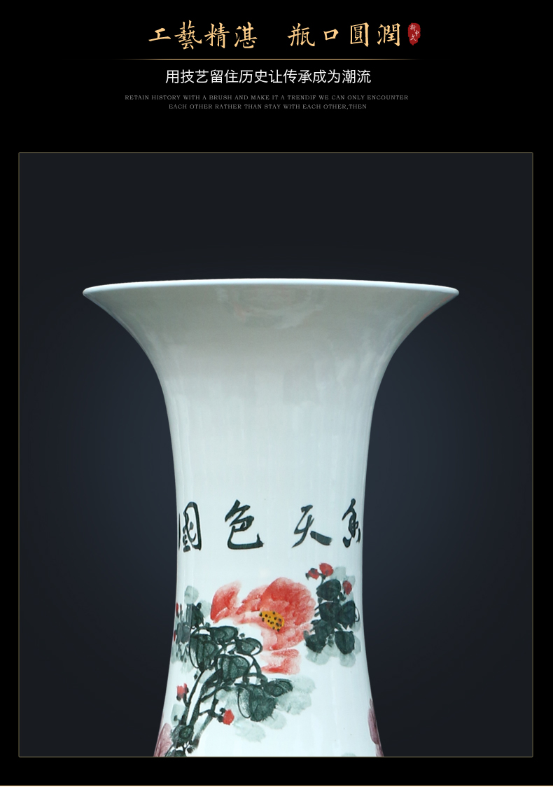 Jingdezhen ceramics very beautiful hand - made large vases, Chinese style living room decorations the opened a housewarming gift