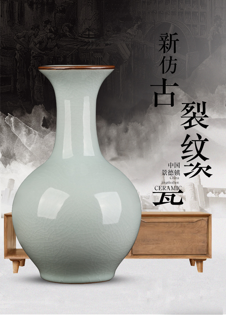 Archaize of jingdezhen ceramics up crack flower vase furnishing articles sitting room of Chinese style restoring ancient ways is rich ancient frame ornaments