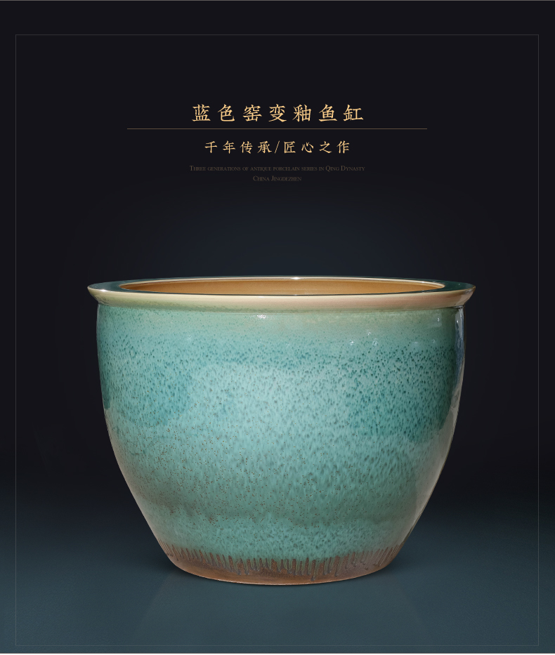 Jingdezhen ceramic aquarium large tank sitting room is suing garden water lily basin bowl LianHe cylinder extra large size large