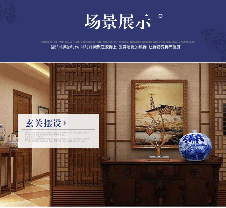 The Master of jingdezhen ceramics hand - made furnishing articles new Chinese blue and white porcelain vase sitting room porch decorations arts and crafts