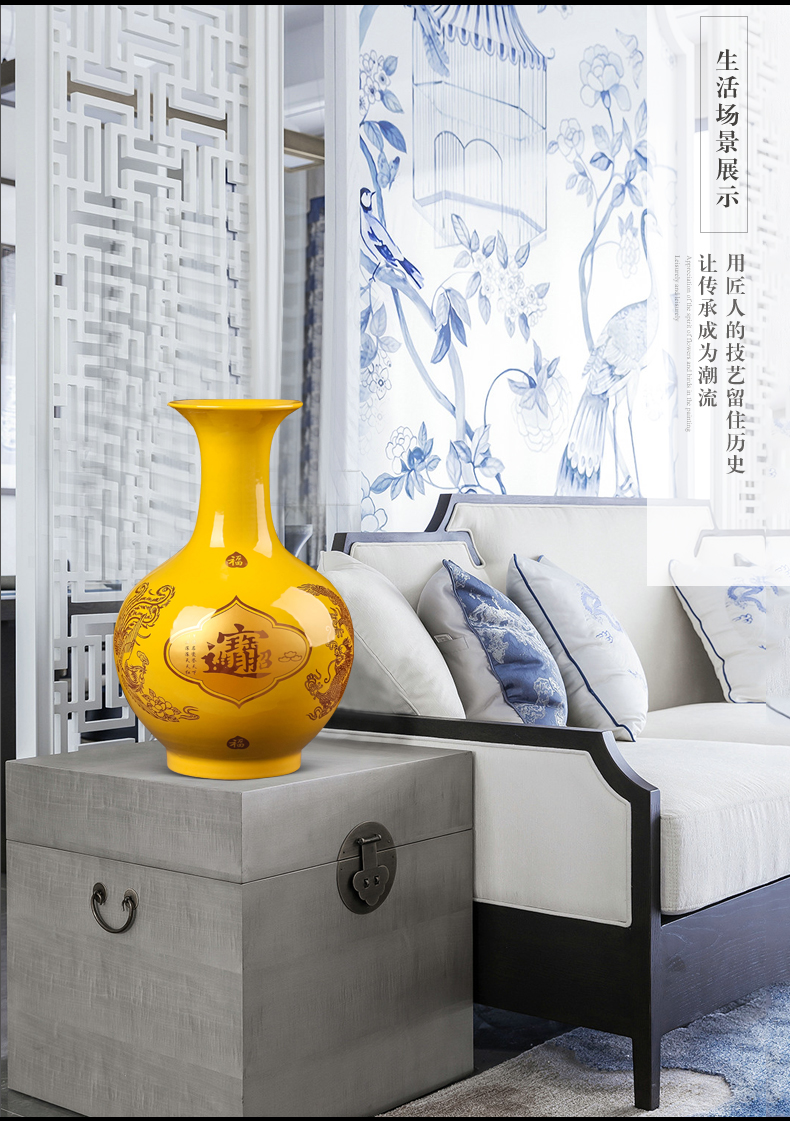 Jingdezhen ceramic maxim vase furnishing articles of Chinese style porch sitting room TV ark, flower decorations arts and crafts