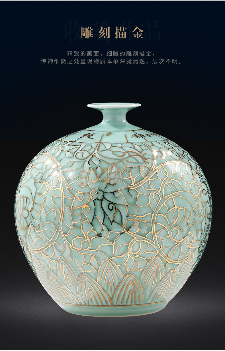 Jingdezhen ceramics by hand shadow blue glaze see pomegranate vases, large sitting room of Chinese style adornment furnishing articles