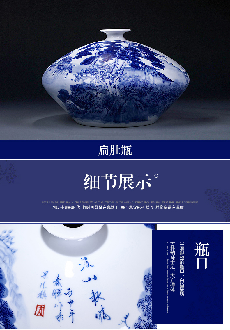 The Master of jingdezhen ceramics hand - made furnishing articles new Chinese blue and white porcelain vase sitting room porch decorations arts and crafts