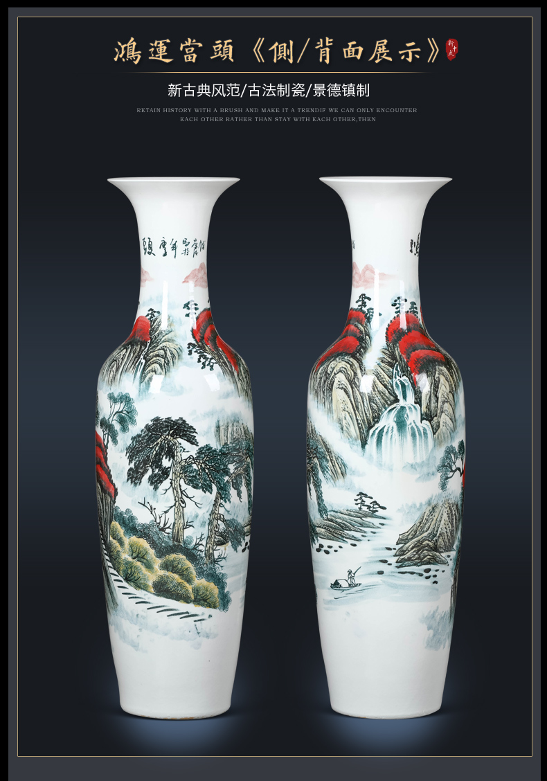 Jingdezhen ceramics hand - made landing big vase Chinese TV ark place opening gifts to heavy large living room