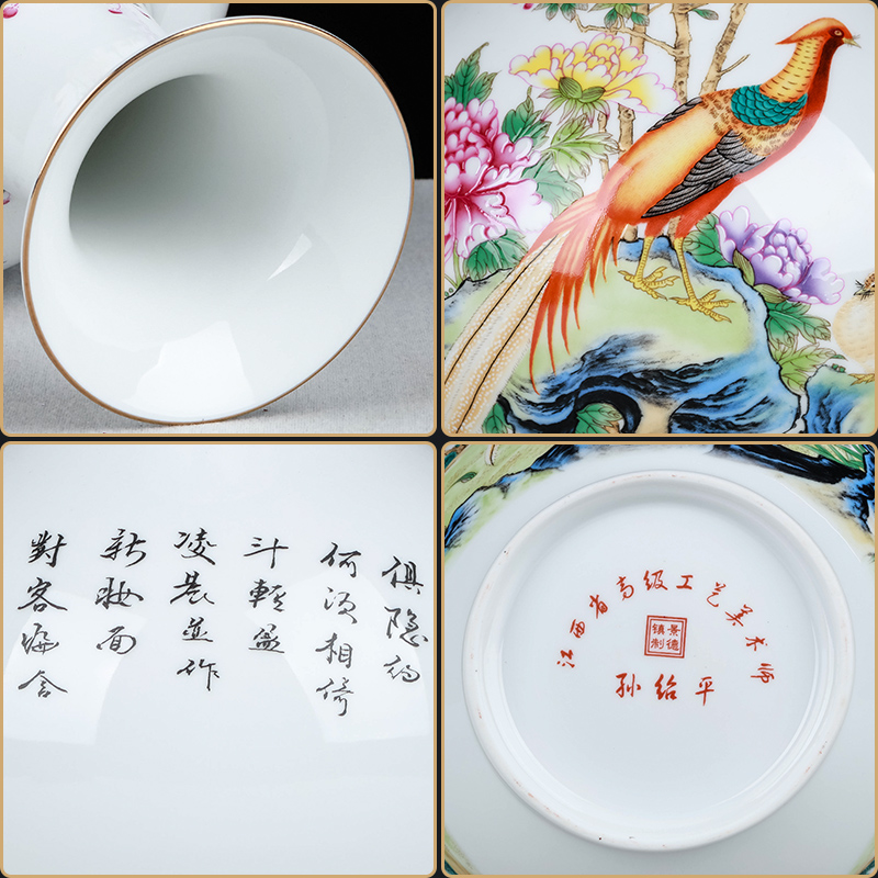 Jingdezhen ceramics dried flower vase furnishing articles flower arranging porcelain modern Chinese style of TV ark, wine sitting room adornment