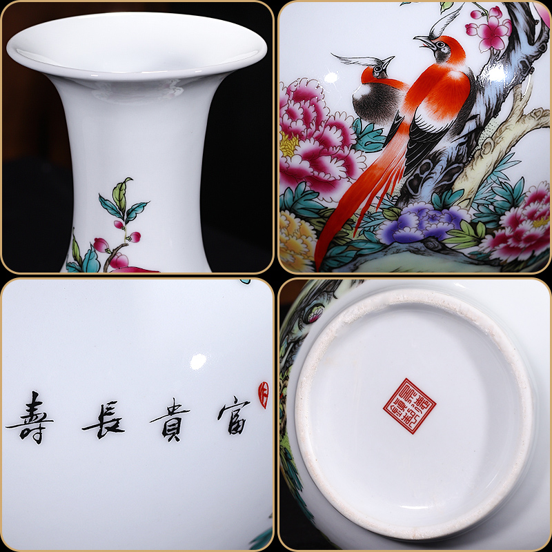 Archaize of jingdezhen ceramics powder enamel vase Chinese style living room porch TV ark adornment creative flower arranging furnishing articles