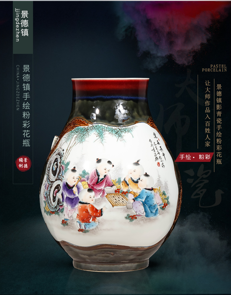 Jingdezhen ceramics creative hand - made up with tong qu large vases, flower arranging Chinese sitting room porch decoration furnishing articles