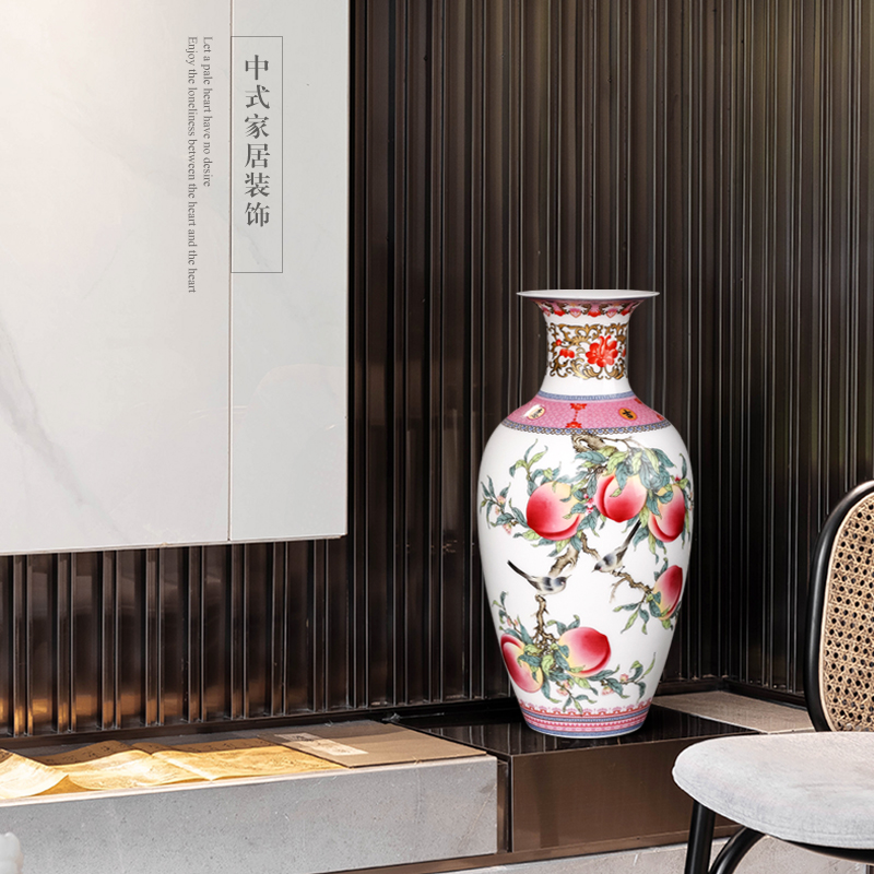 Archaize of jingdezhen ceramics powder enamel vase furnishing articles of Chinese style living room home flower arrangement of TV ark, wine accessories