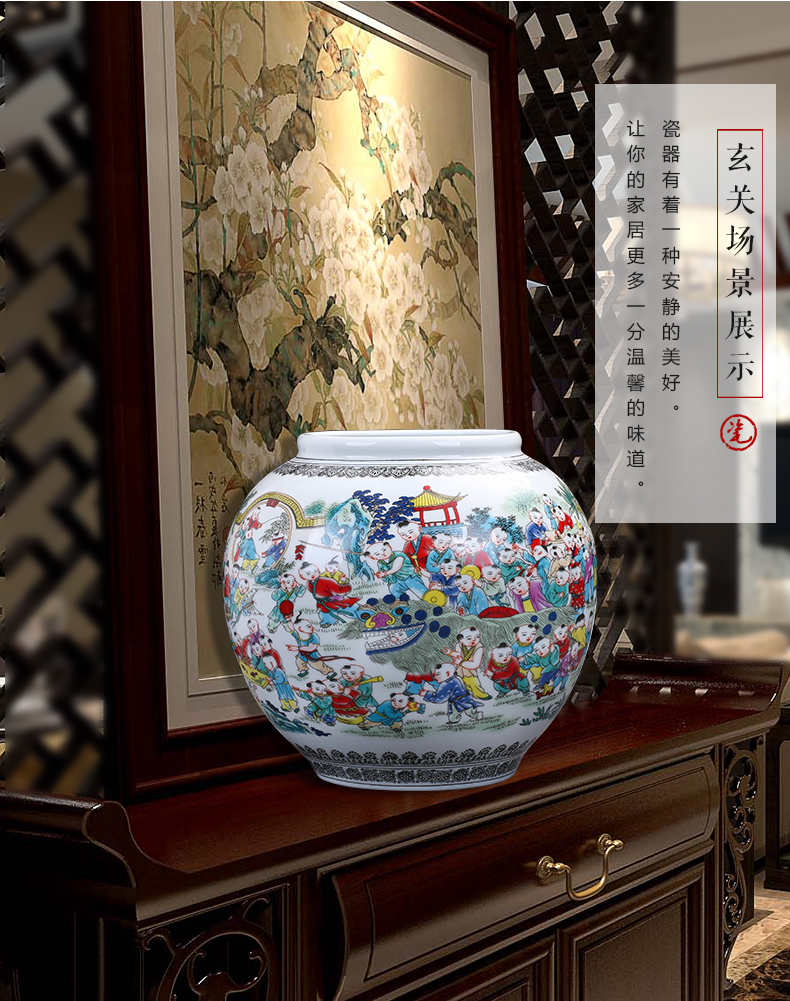 Jingdezhen ceramics archaize storage tank by the ancient philosophers figure vase large Chinese style living room TV ark adornment furnishing articles