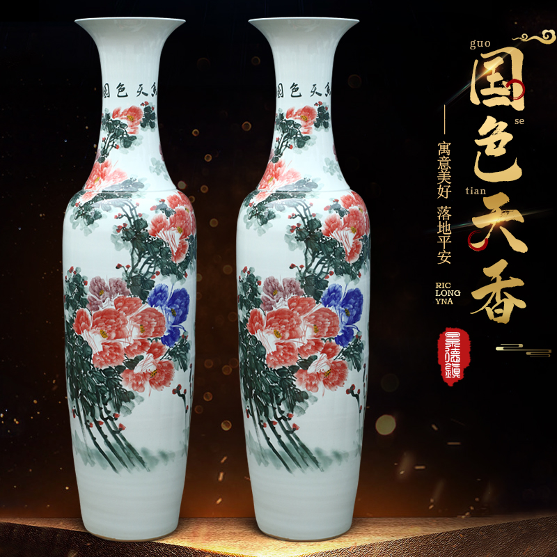 Jingdezhen ceramics very beautiful hand - made large vases, Chinese style living room decorations the opened a housewarming gift