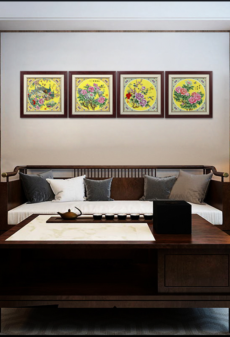 Jingdezhen ceramics hand - made pastel sitting room adornment of new Chinese style sofa setting wall murals hang a picture to the office